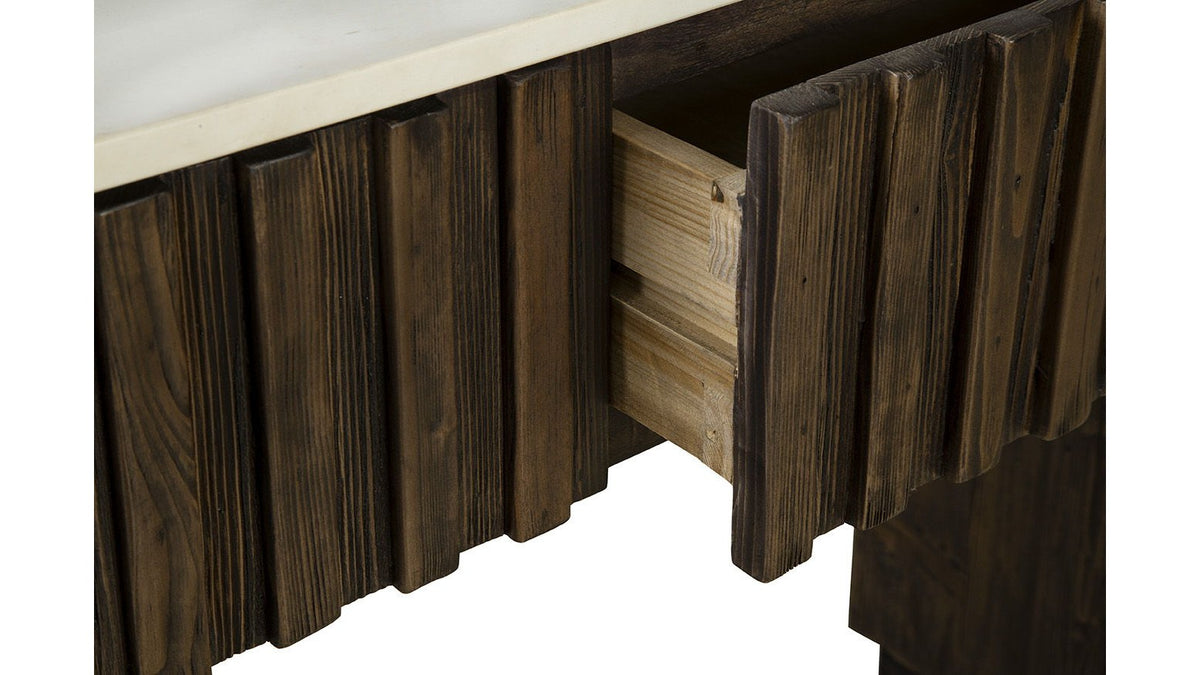 Cheers - Marble Console - Dark Brown