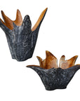 Starpetal - Indoor-Outdoor Wooden Bowls (Set of 2) - Black / Woodtone