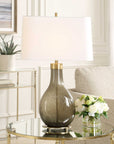 Shyla - Dark Glass Table Lamp - White