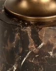 Karnes - Dark Marble Drink Table - Black / Bronze / Brown
