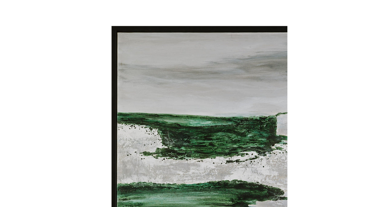Emerald Horizon Framed Canvas - Green