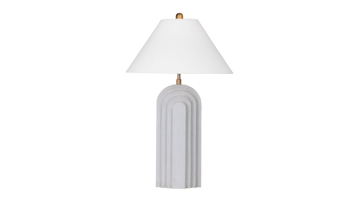 Witham - Table Lamp - Light Cement With Gold Highlights