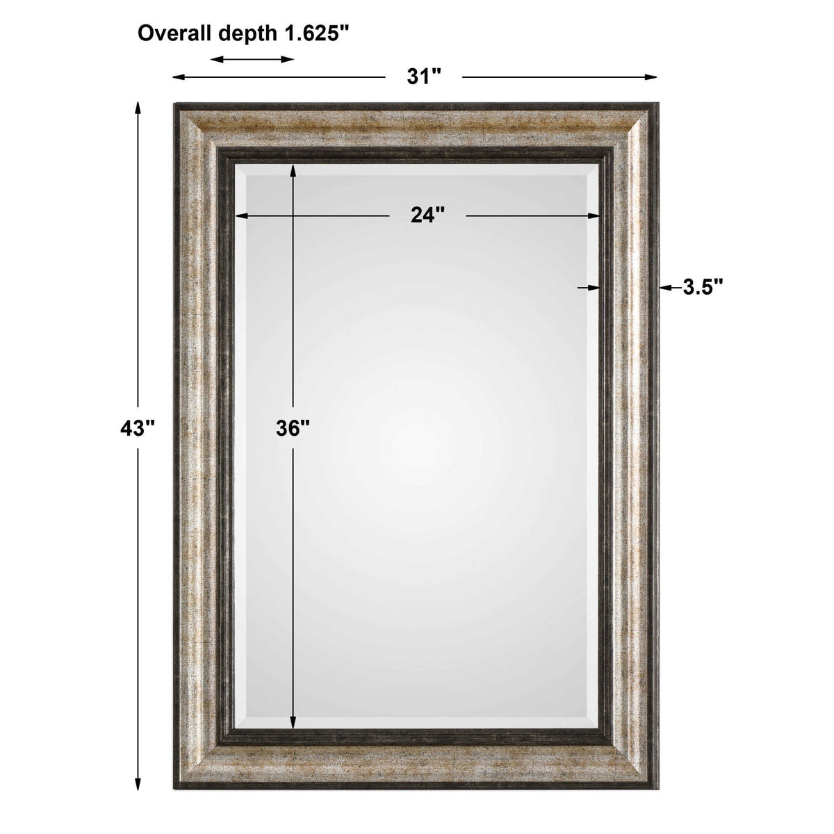 Shefford - Mirror - Antiqued Silver