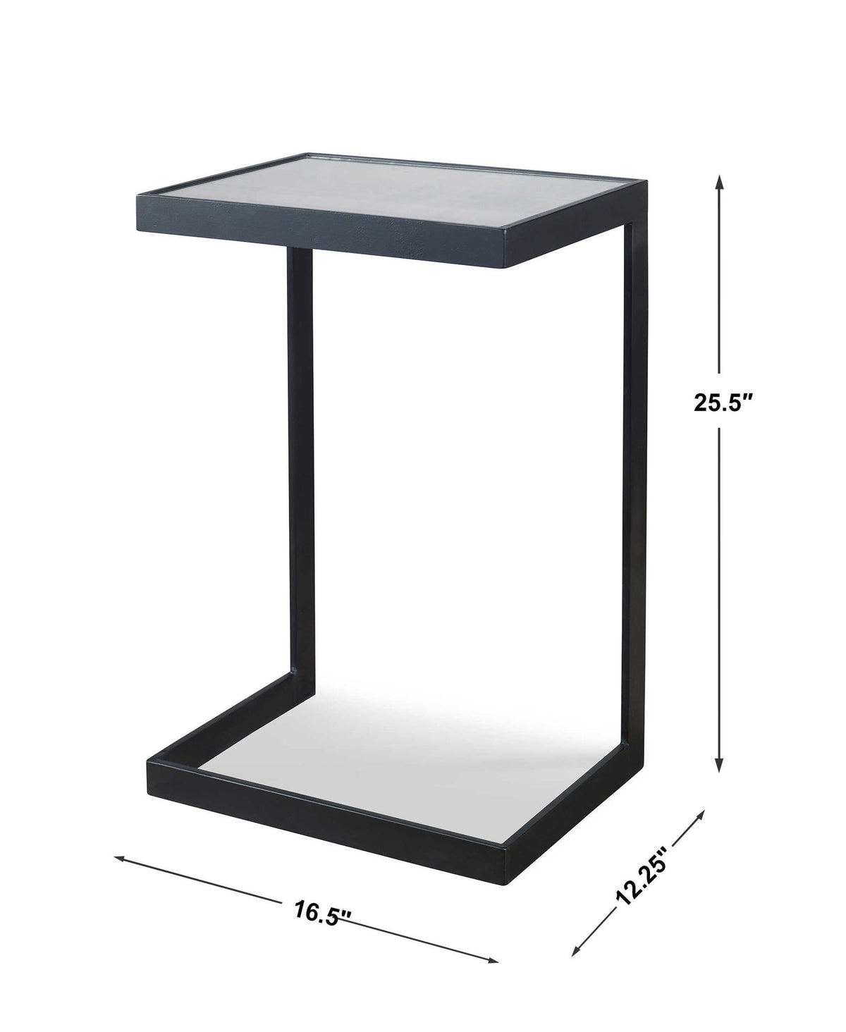 Windell - Cantilever Accent Table - Black &amp; Silver