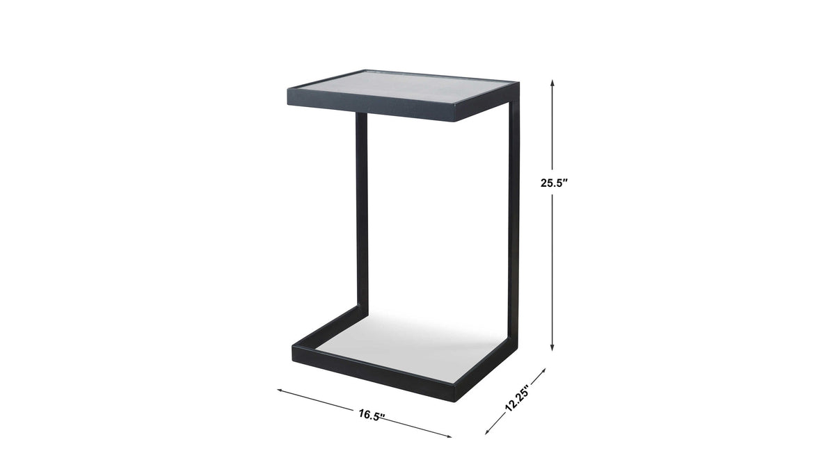 Windell - Cantilever Accent Table - Black & Silver