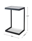 Windell - Cantilever Accent Table - Black & Silver
