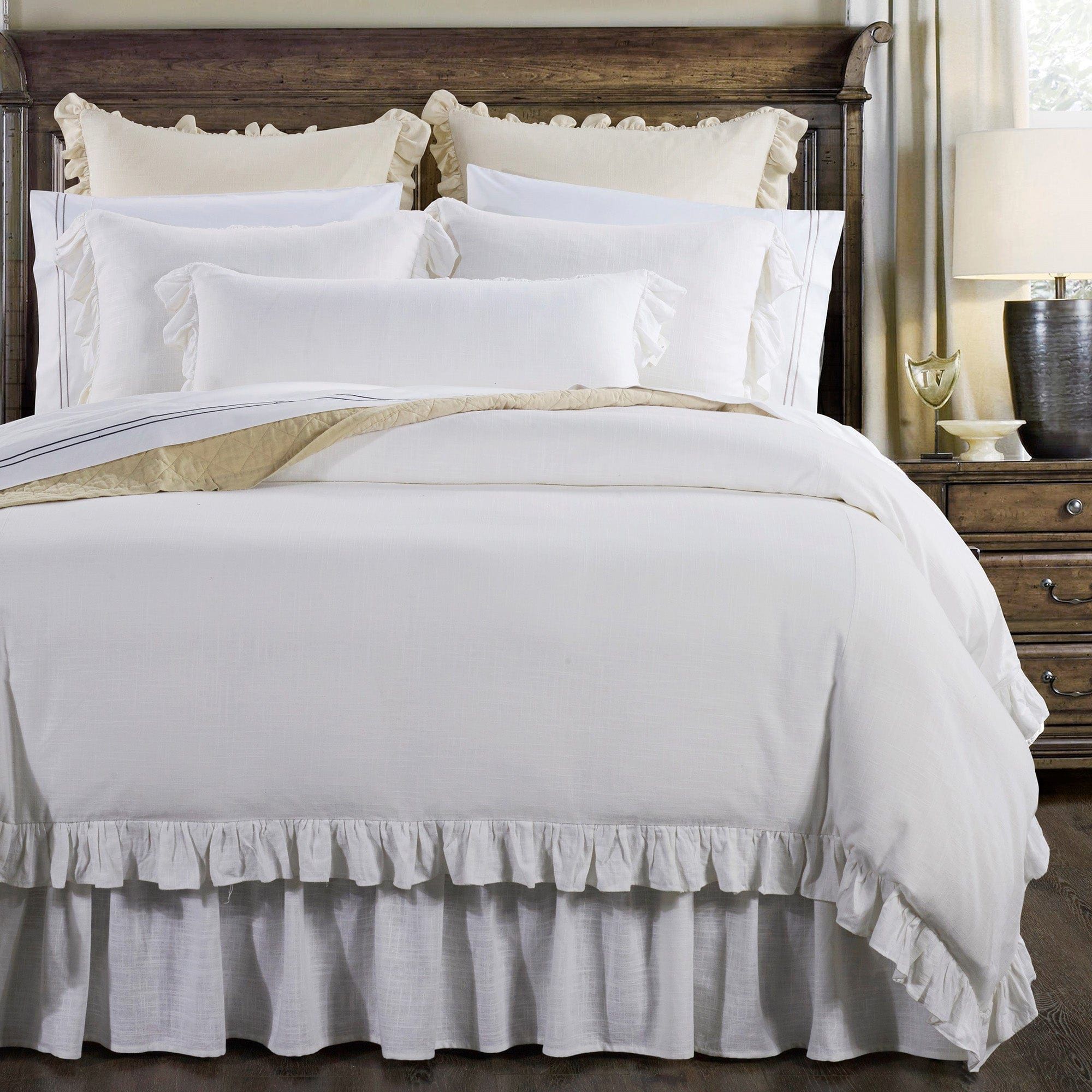 Lily - King Washed Linen Comforter Set (Set of 3) - White