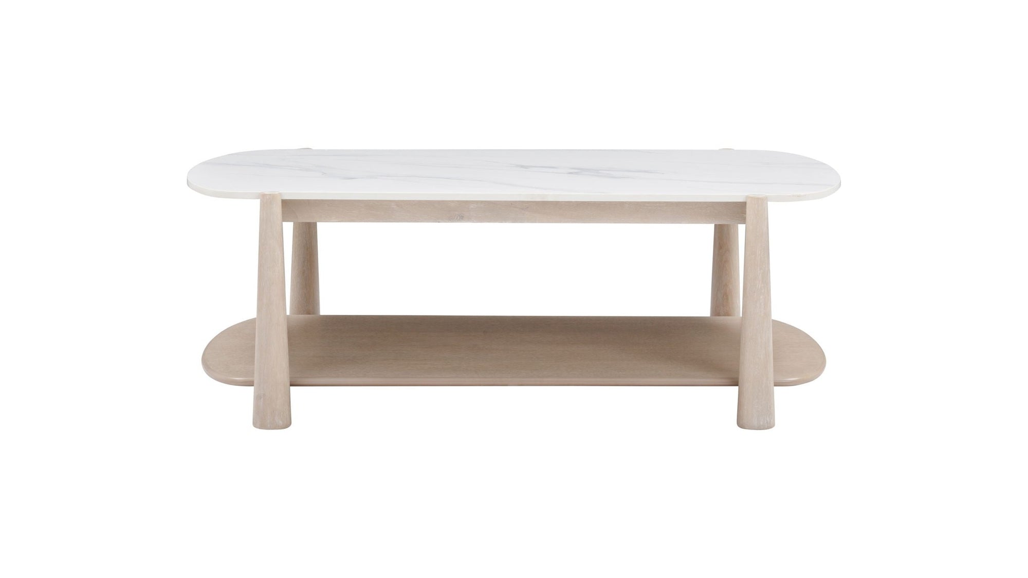 Horizons - Cocktail Table - White Oak / White Marble