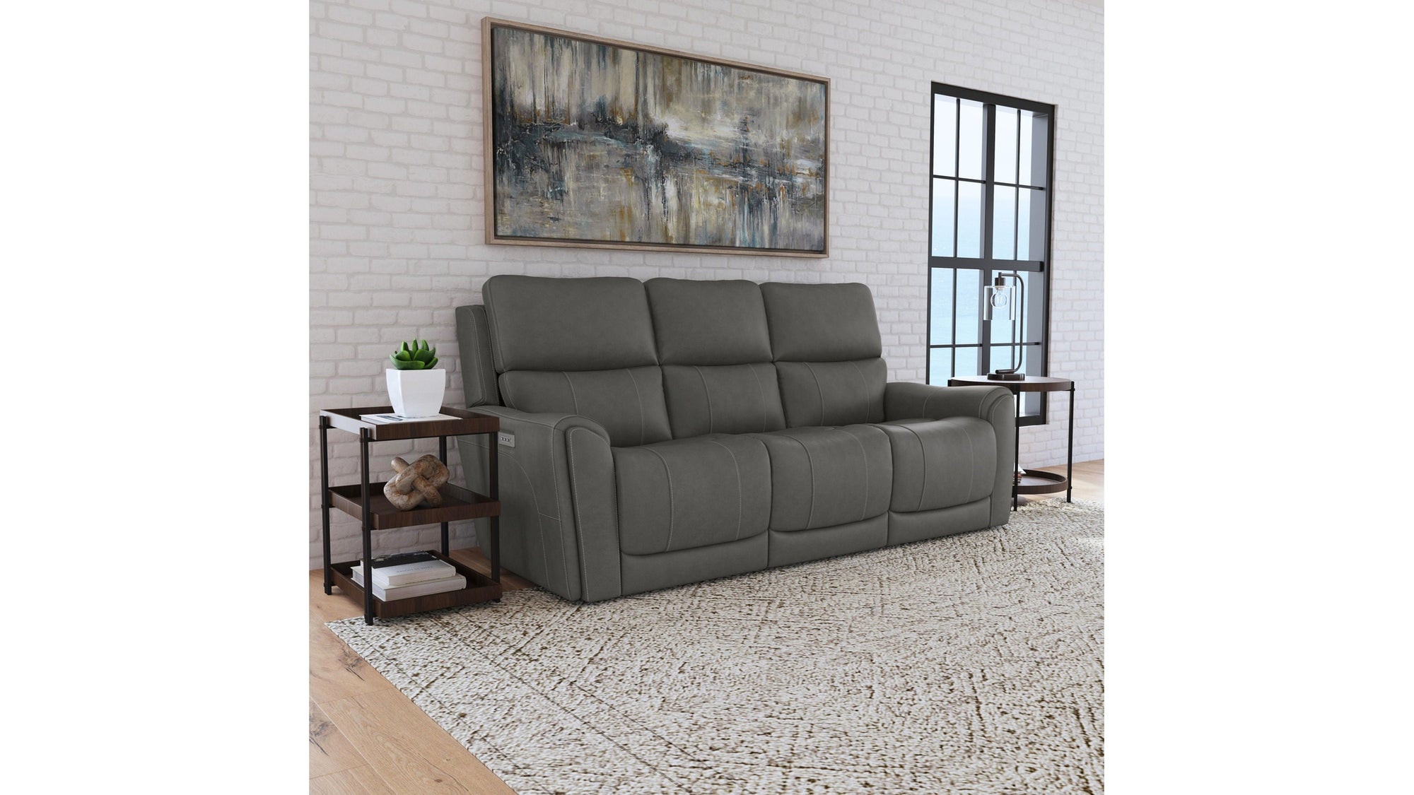 Carter - Power Reclining Sofa With Console &amp; Power Headrests &amp; Lumbar
