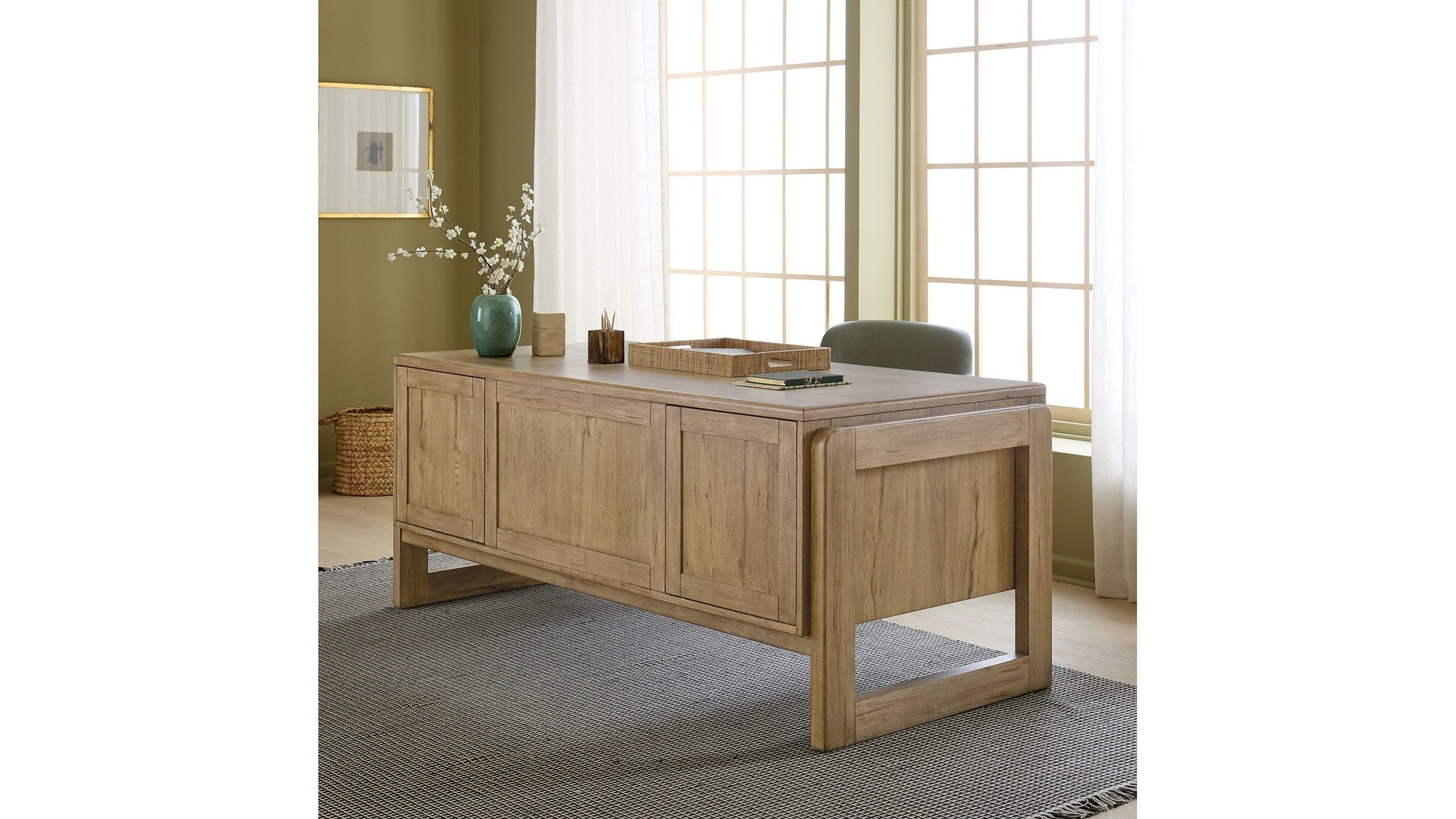Kalamazoo - Executive Desk - Light Brown