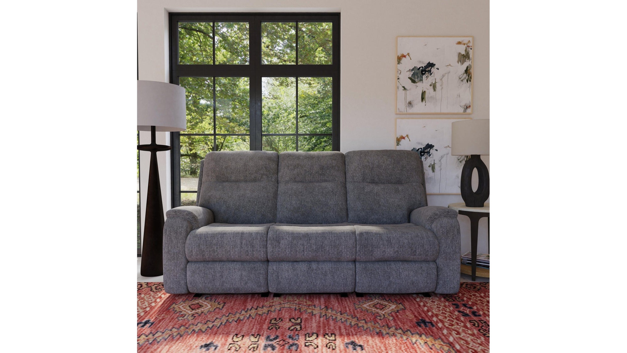 Penn - Transitional Fabric Power Reclining Sofa With Power Headrests & Lumbar