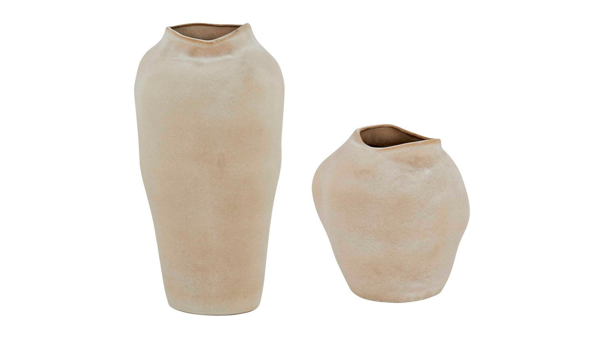 Shadow Play - Indoor-Outdoor Vases Set of 2 - Buff