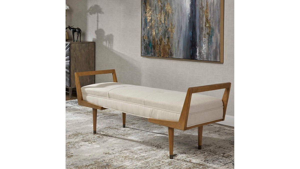 Waylon - Modern Bench - Ivory
