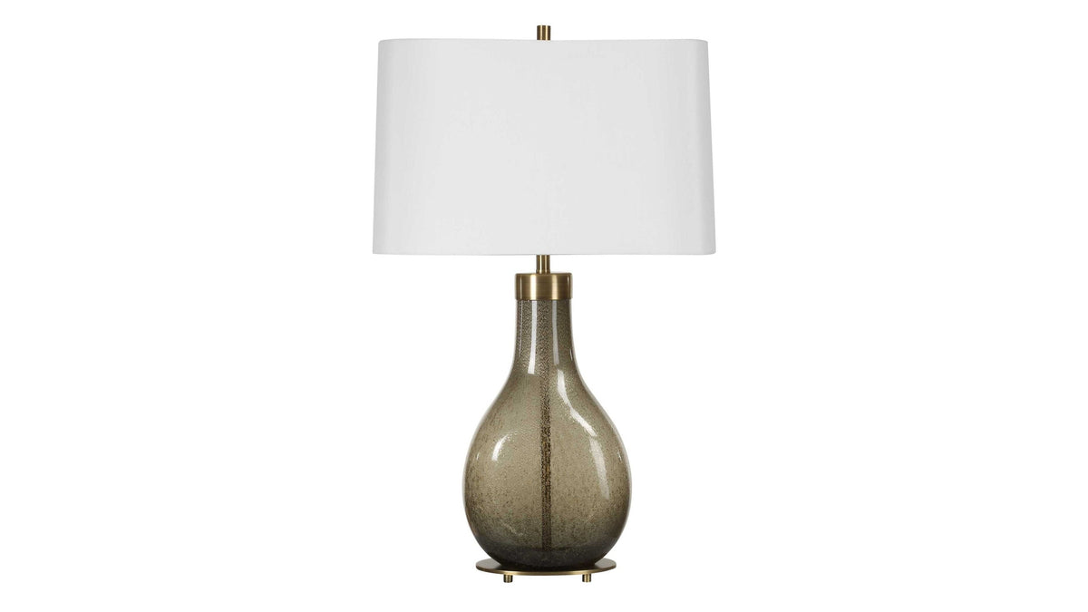 Shyla - Dark Glass Table Lamp - White