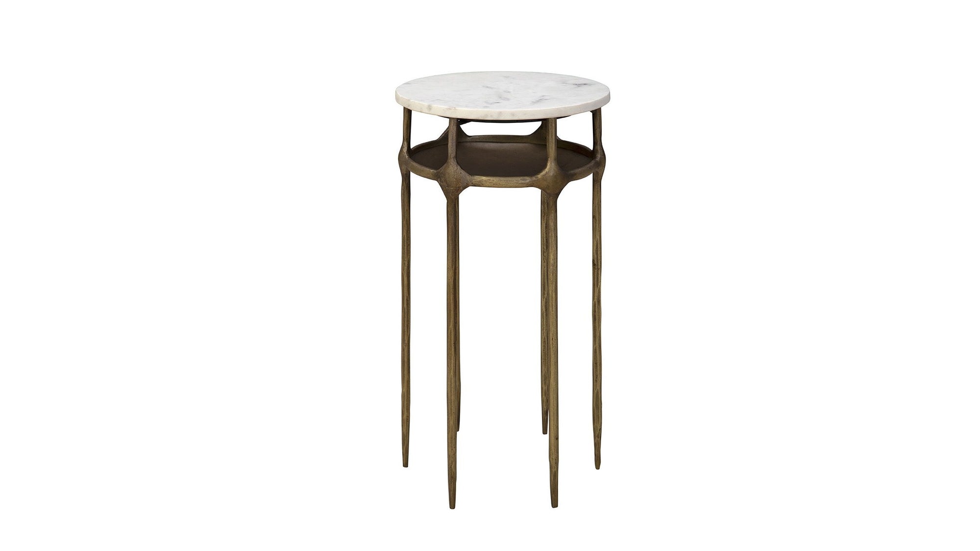 Moira - Side Table - White / Gold