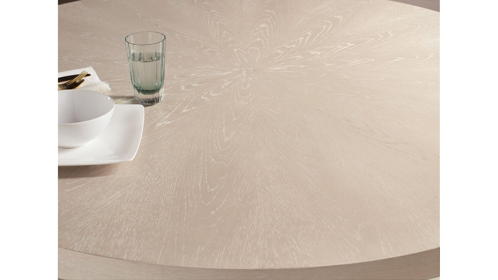 Nouveau Chic - Round Pedestal Dining Table - Light Brown