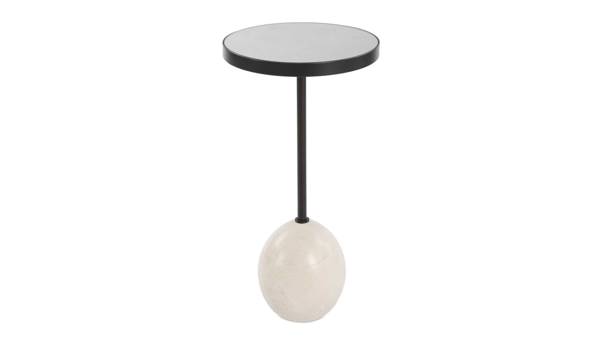 Odesa - Marble Accent Table - Black / White