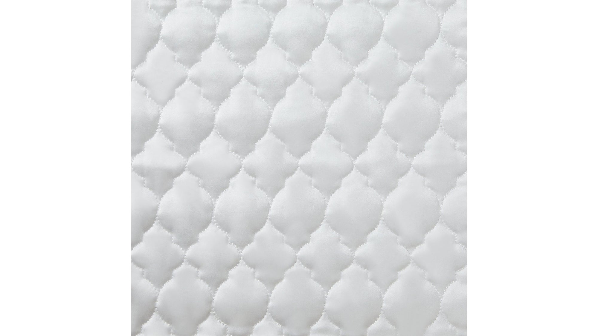 High Shine Satin - 21" x 34" Quatrefoil Quilt Pillow Sham Set Set of 2 - White