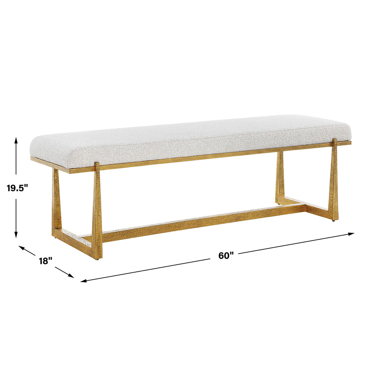 Midas - Bench - Antique Gold &amp; White