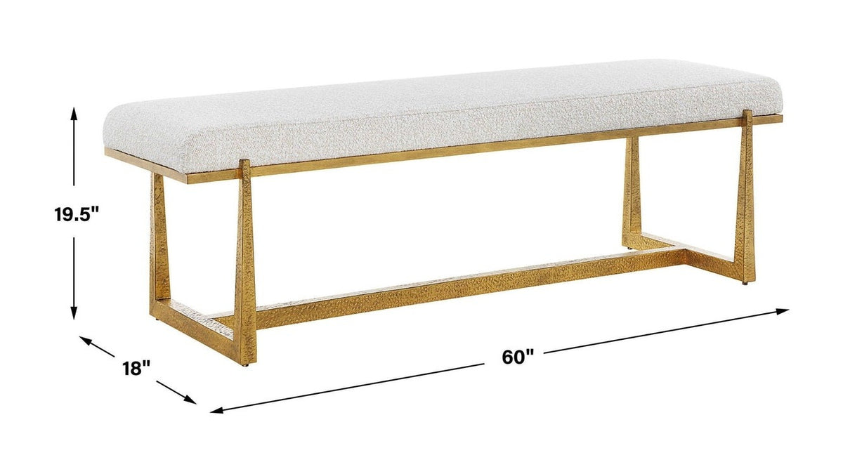 Midas - Bench - Antique Gold & White