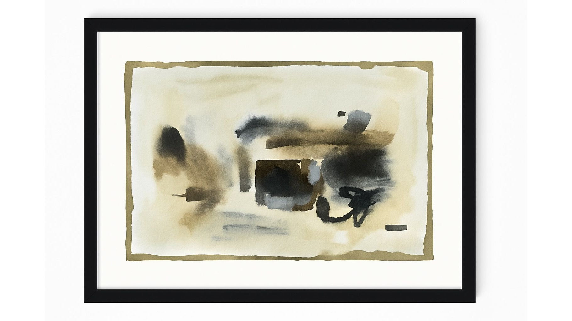 Amber Veil II Framed Print - Gold / Black / Gray / White