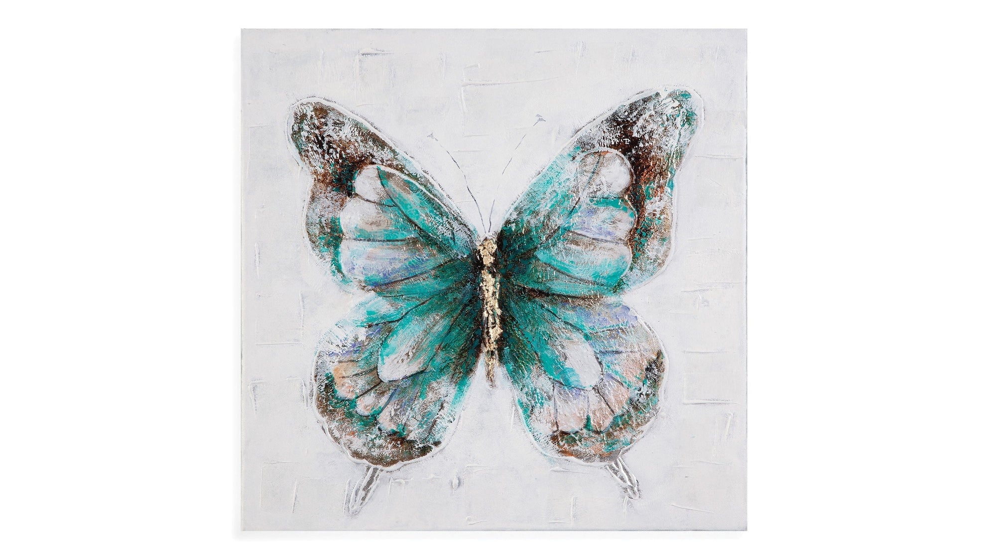 Metallic Butterflies Canvas Art Set of 4 - Blue