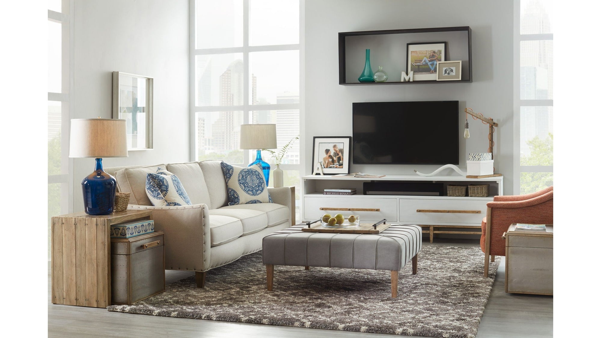 Urban Elevation - Low Entertainment Console - White