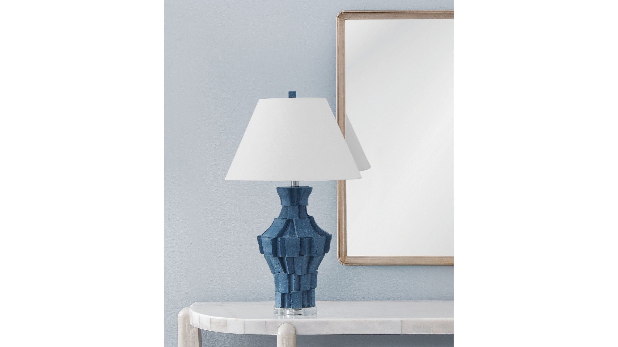 Kenora - Table Lamp - Dark Blue / White
