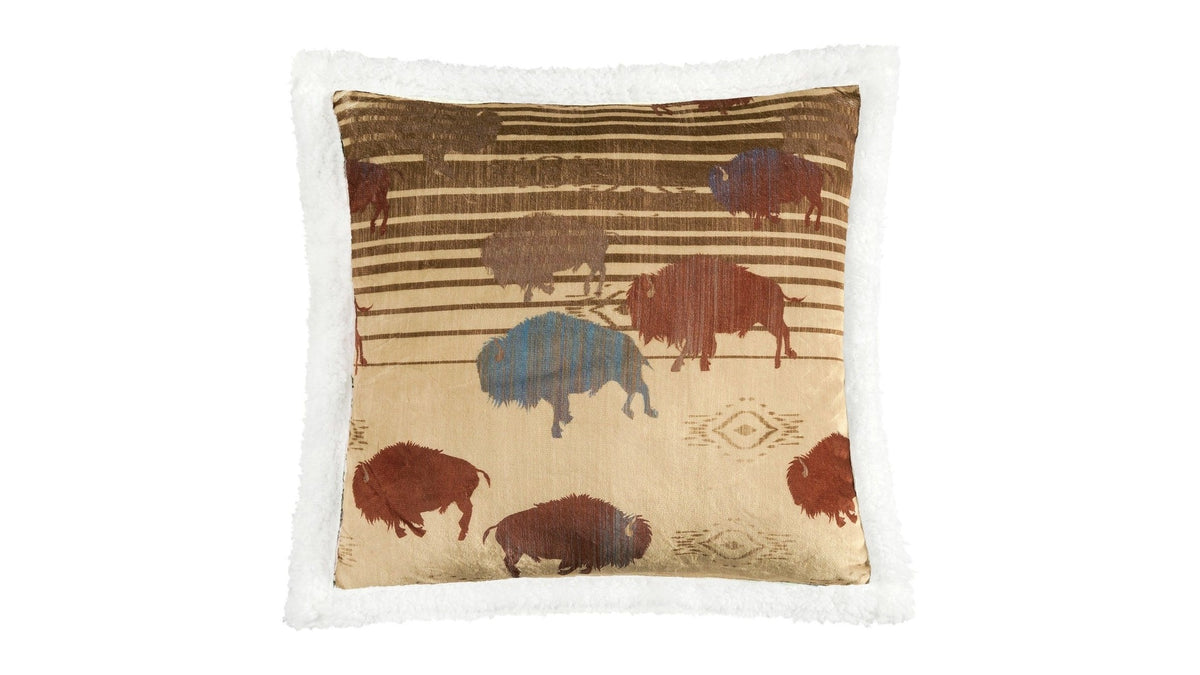 Campfire - Home On The Range Campfire Sherpa Pillow 6 Per Carton - Multi Color