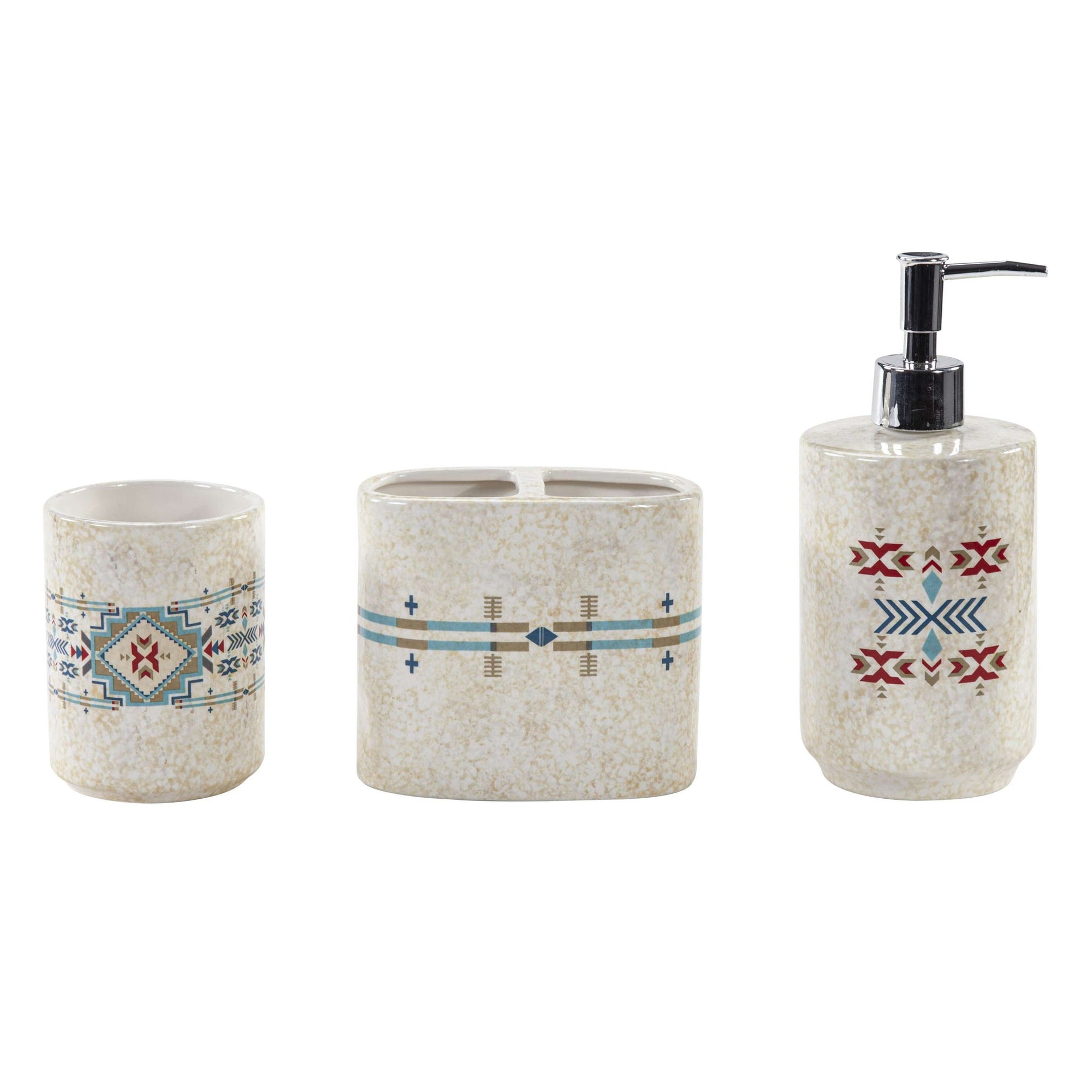 Spirit Valley - Ceramic Countertop Bathroom Set (Set of 3), 4 Per Carton - Cream
