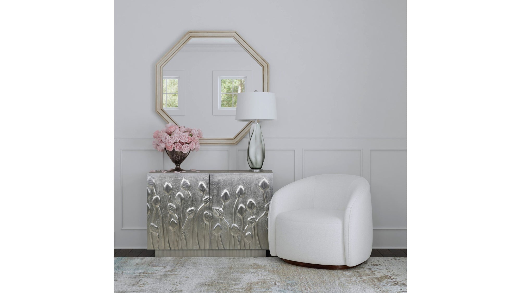 Petal - Bar Cabinet - German Silver