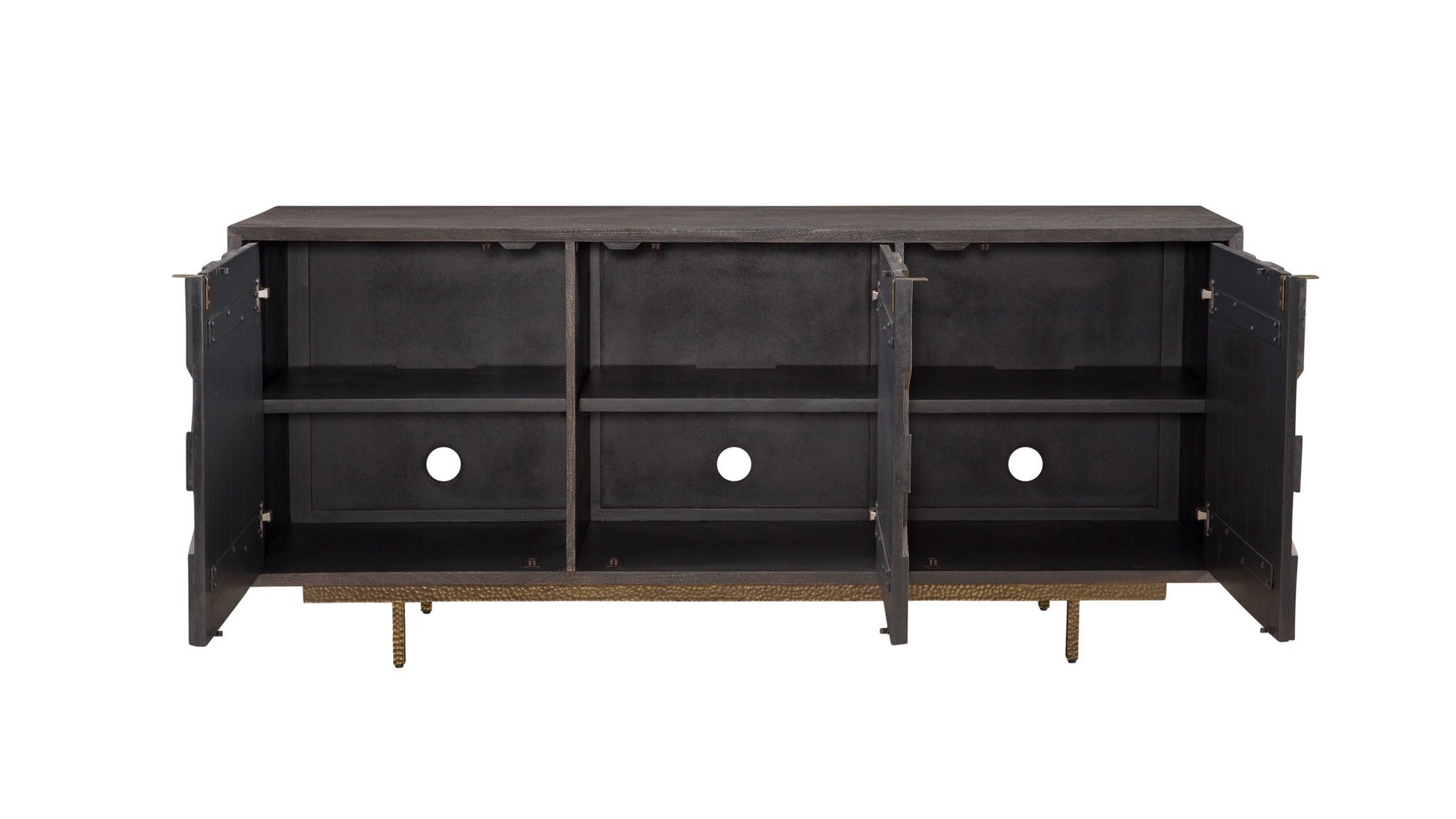 Adrienne - Server - Sandblasted Dark Brown & Antique Gold Metal