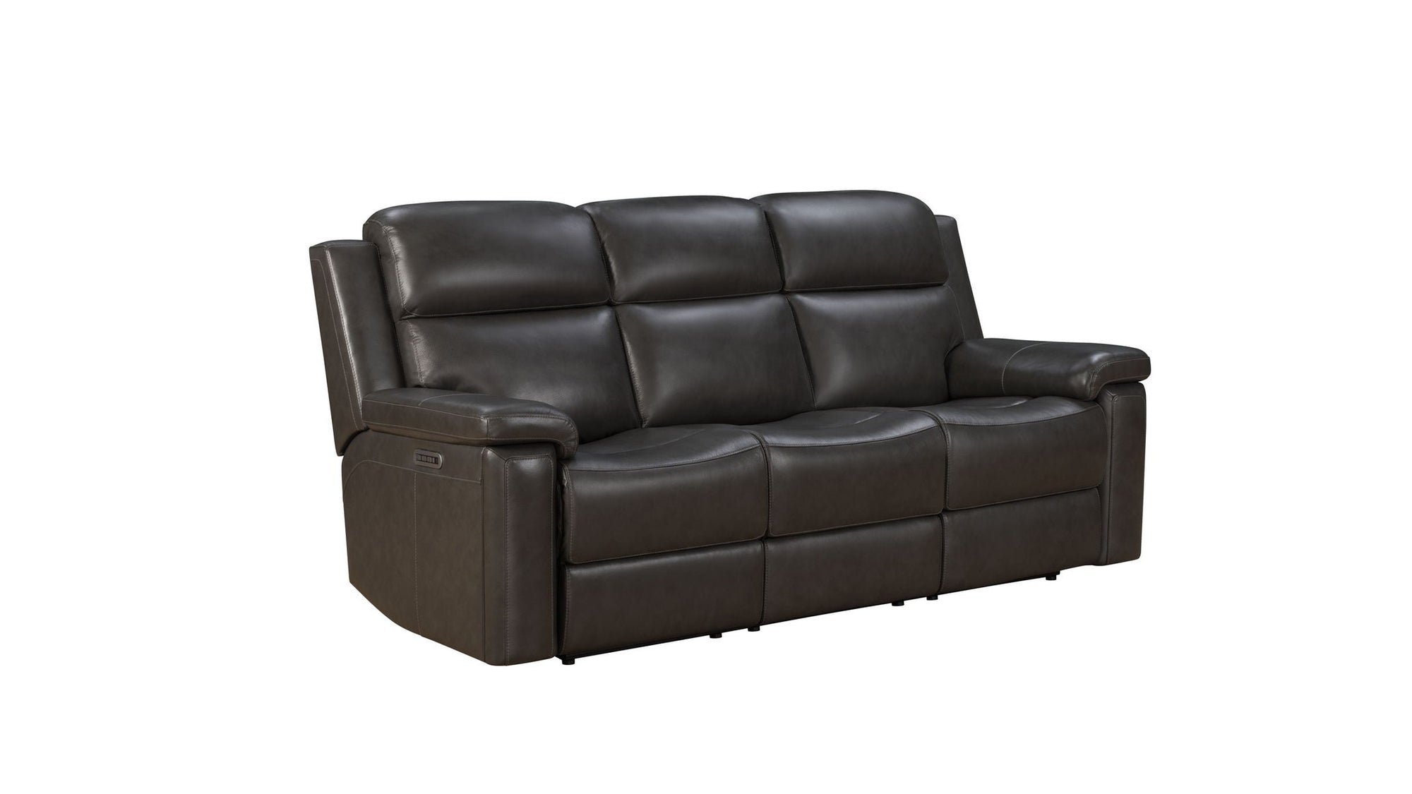 Leon - Power Sofa Recliner With Power Headrest, Power Lumbar, Heat And Massage Dropdown Table With Smart Tabletop Control - Smokey Gray