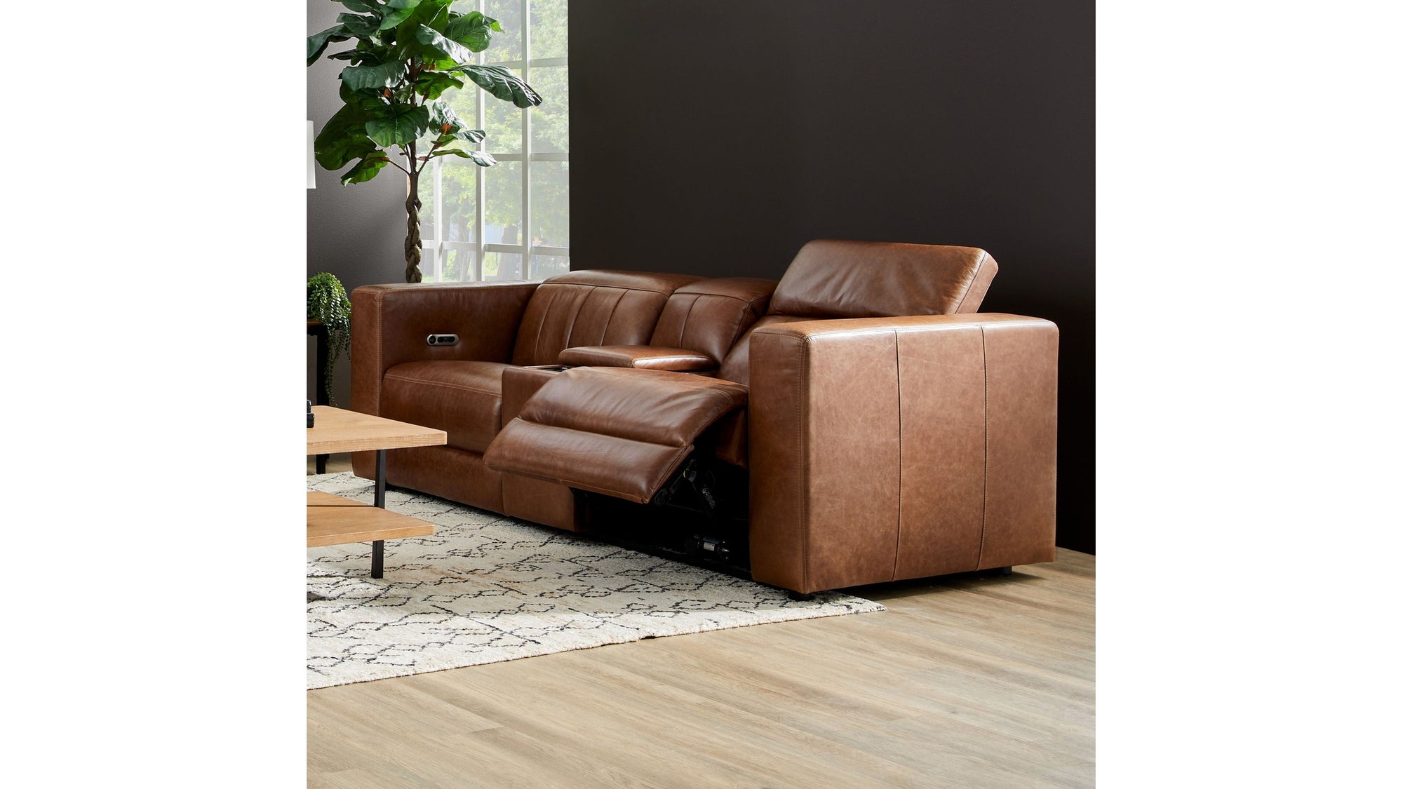 Austin - Power Reclining Loveseat With Console And Power Headrests - Chestnut