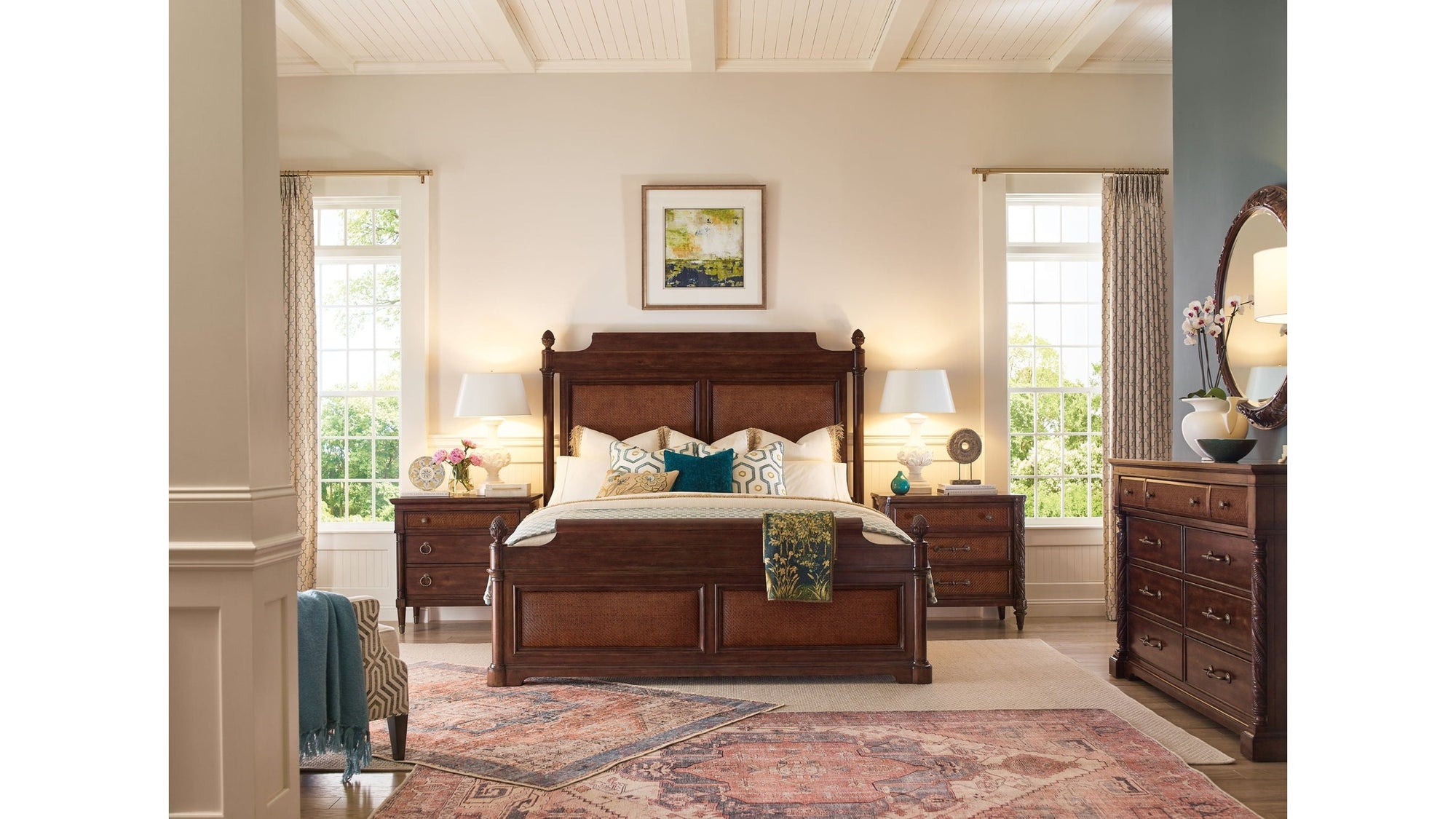 Nouveau Chic - California King Upholstered Bed - Dark Brown