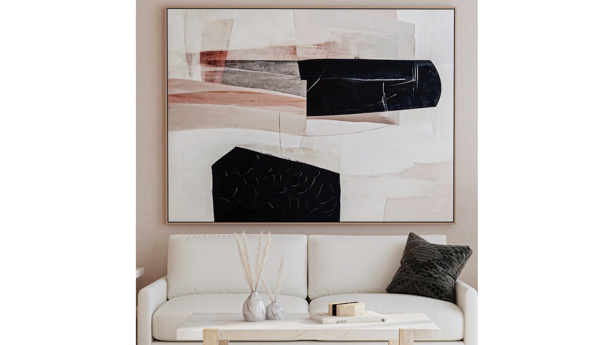 Milano Canvas Art - Beige / Blue