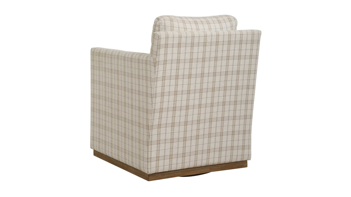 Basie - Casual Linen Swivel Chair - White