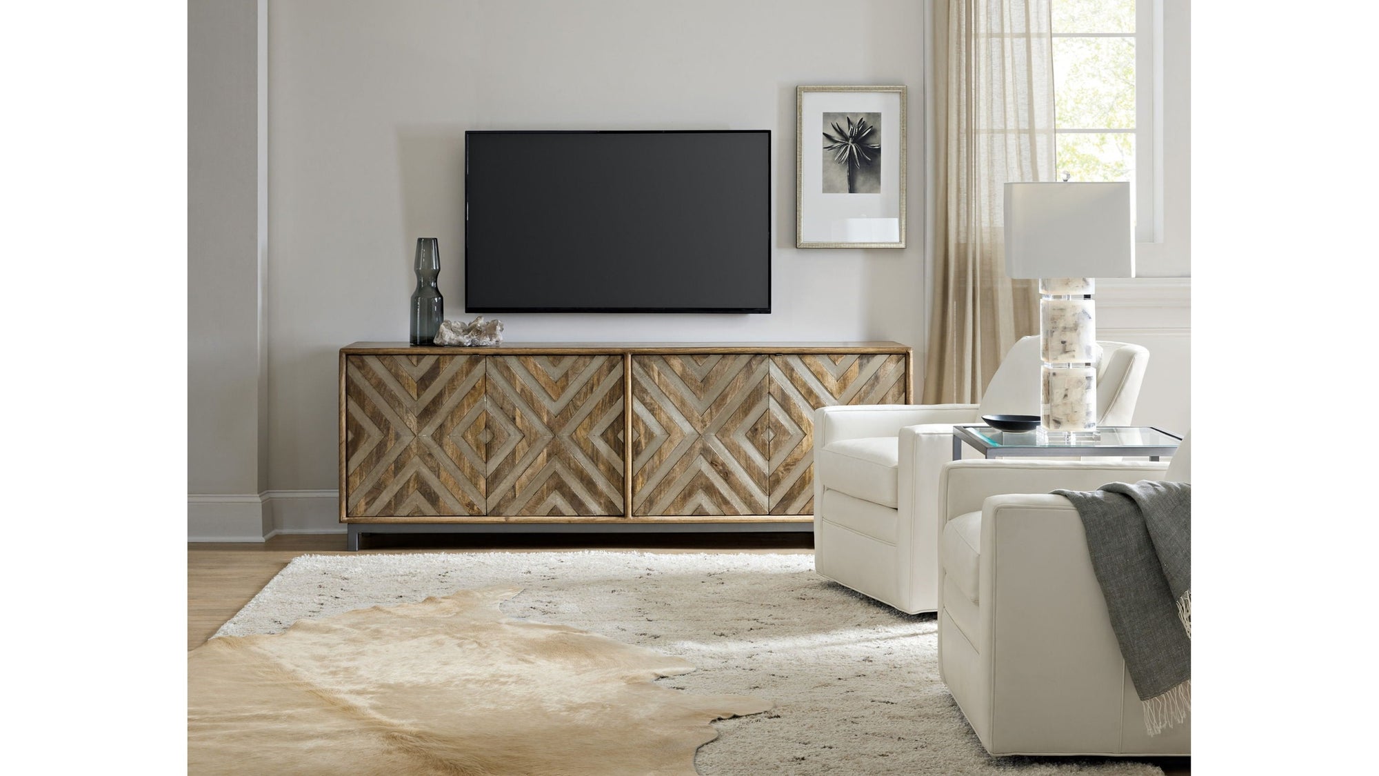 Commerce And Market - 4-Door Entertainment Console - Light Brown