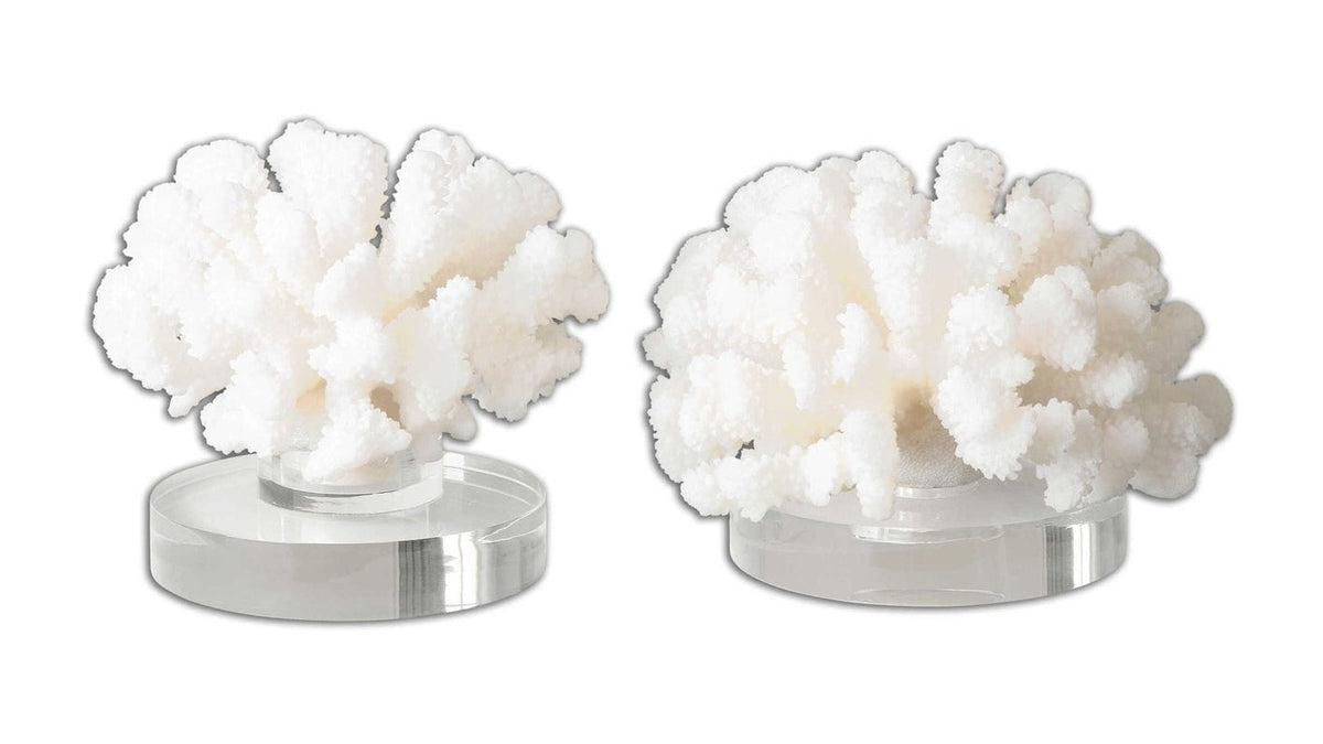 Hard Coral - Sculptures Set of 2 - White