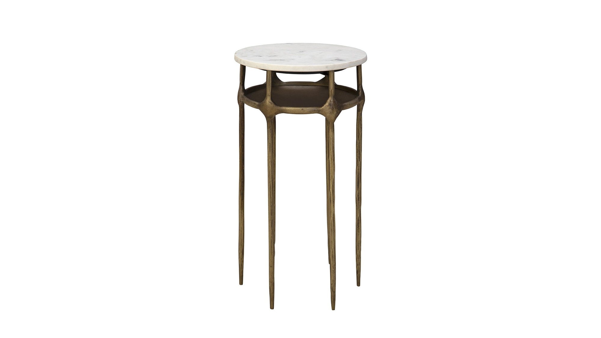 Moira - Side Table - White / Gold