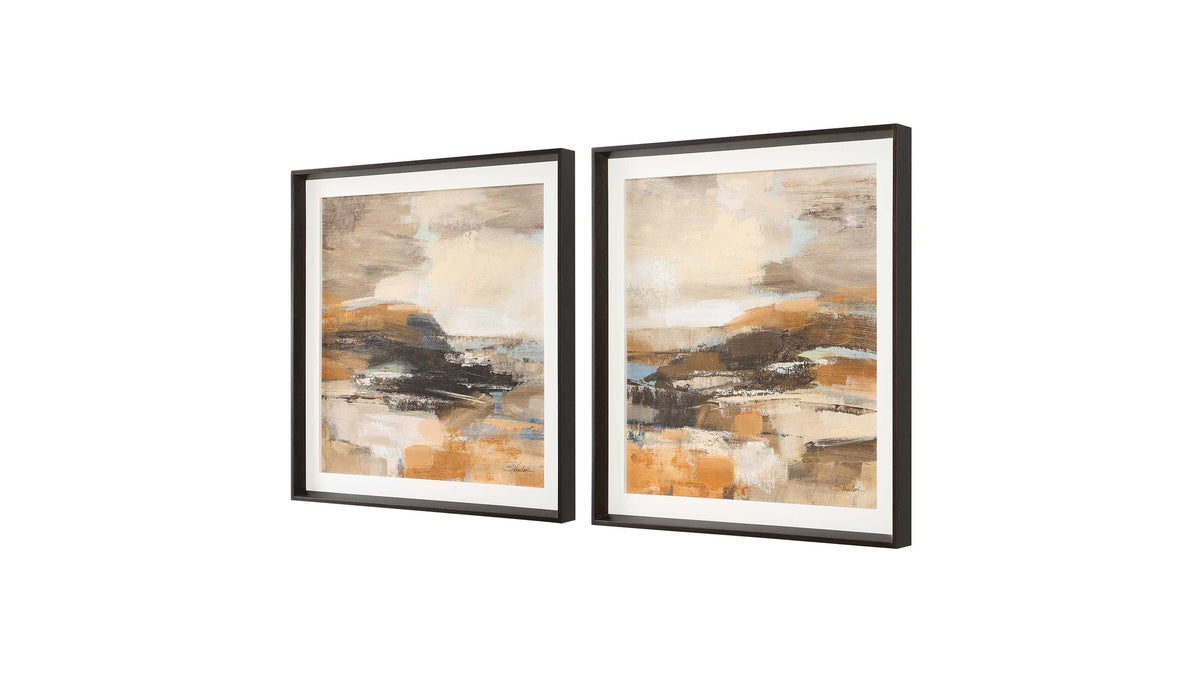 Cinnamon Shore - Framed Prints (Set of 2) - Dark Brown