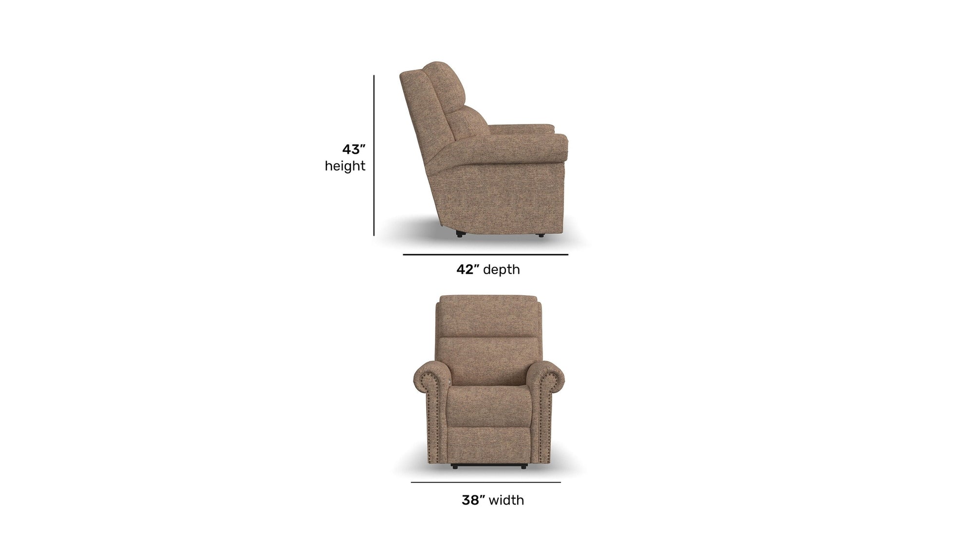 Bernard - Power Recliner With Power Headrest &amp; Lumbar With Nailhed Trim