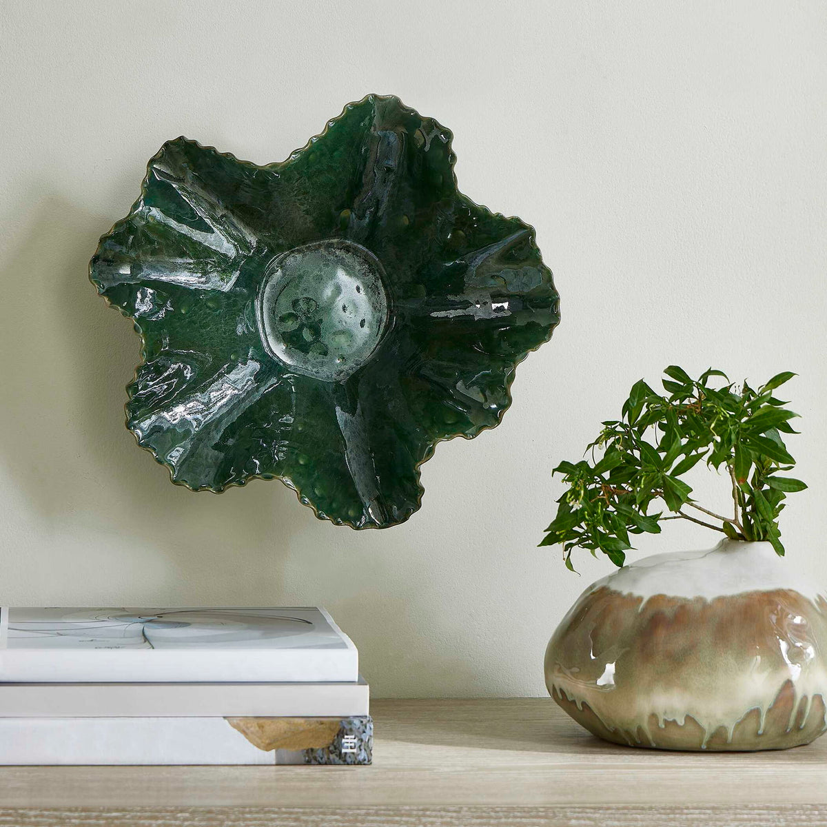 Verdant Bloom - Outdoor Bowl - Emerald Green
