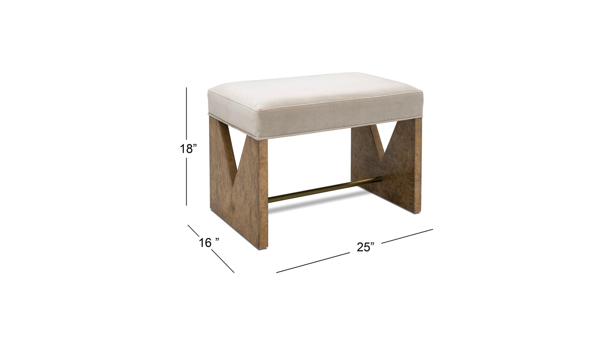 Laurent - Accent Stool - Brown Ash Burl / Gray