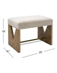 Laurent - Accent Stool - Brown Ash Burl / Gray