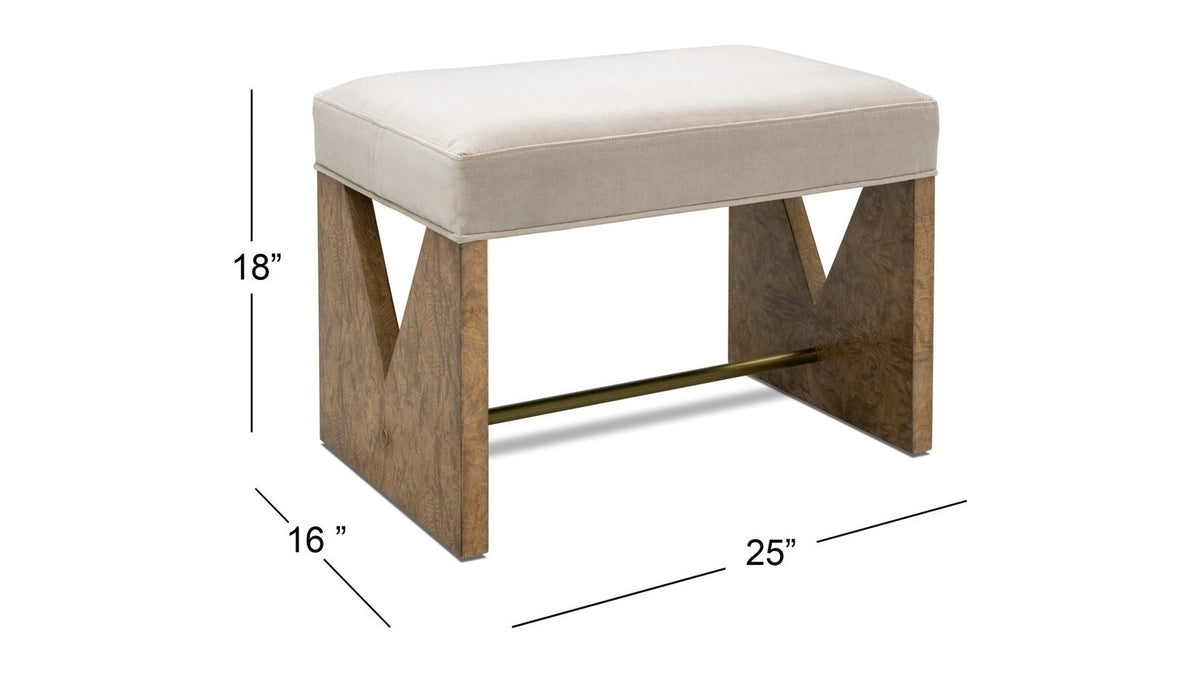 Laurent - Accent Stool - Brown Ash Burl / Gray