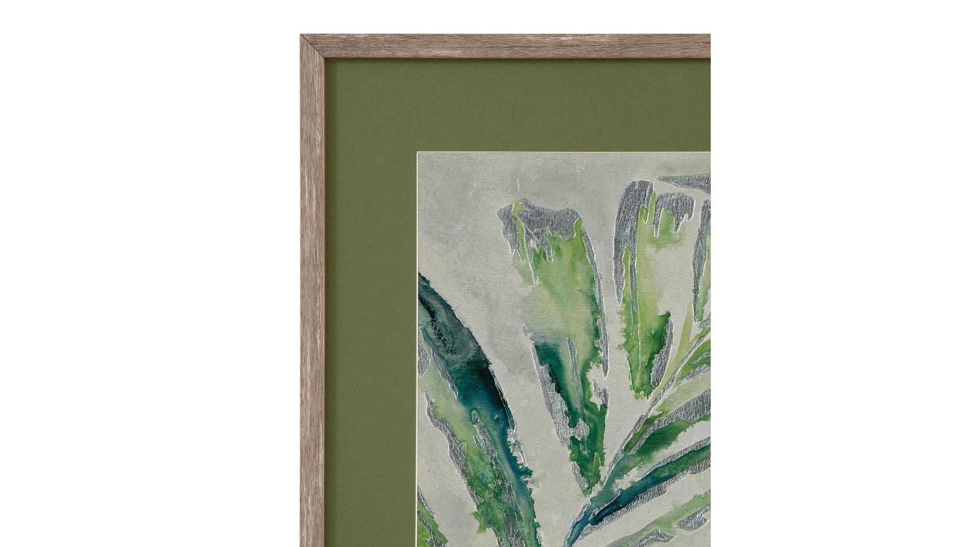 Green Palm I Framed Print - Green / Light Brown