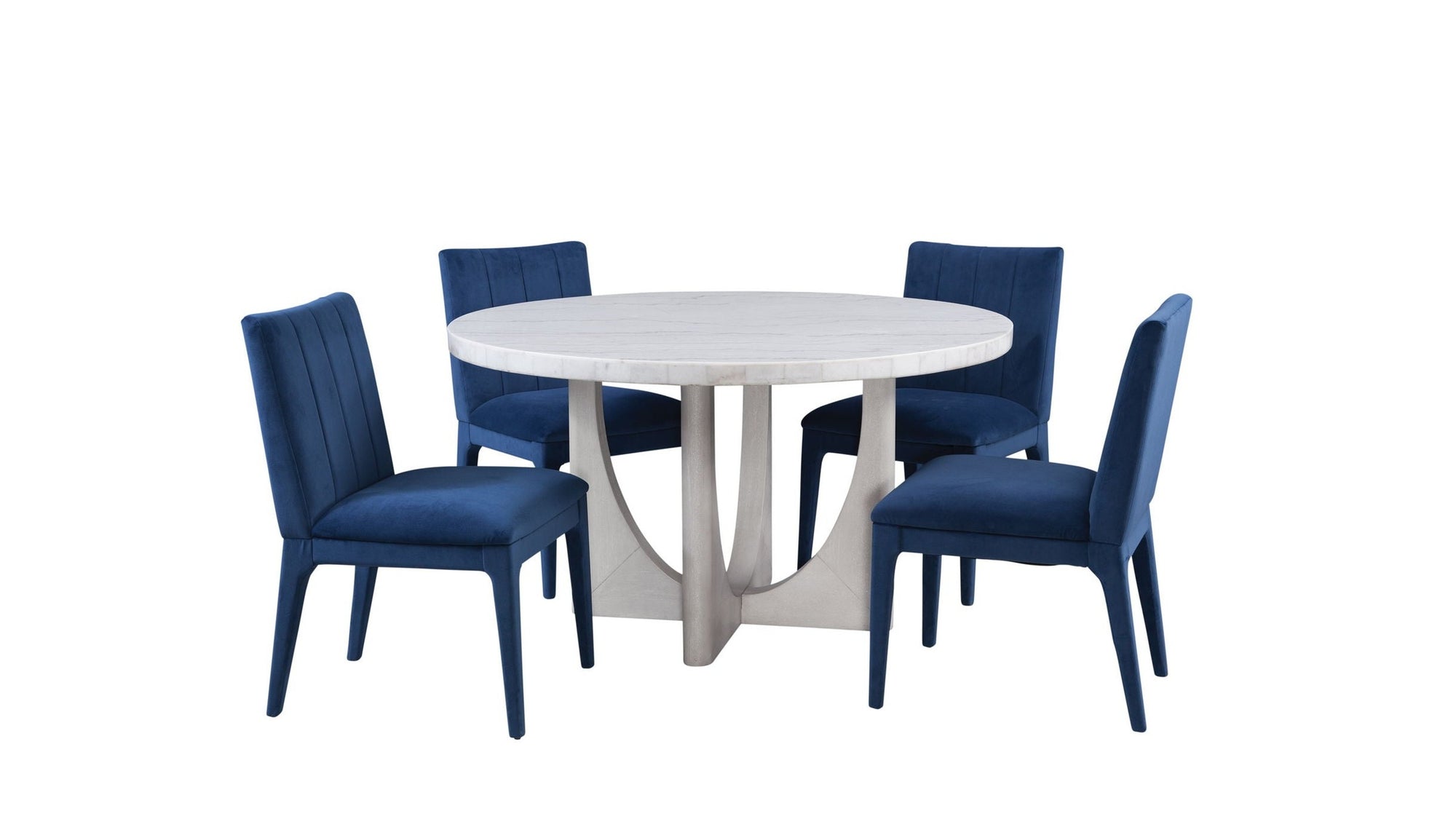 Gavin - Dining Table - Driftwood / White Marble