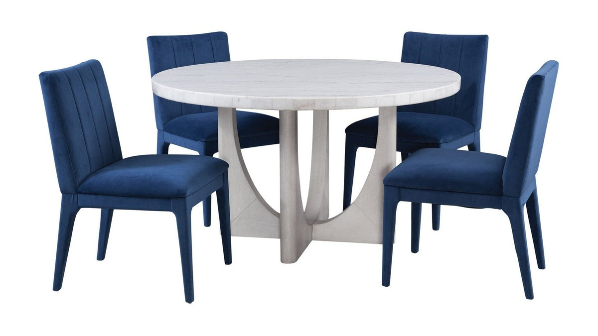 Gavin - Dining Table - Driftwood / White Marble