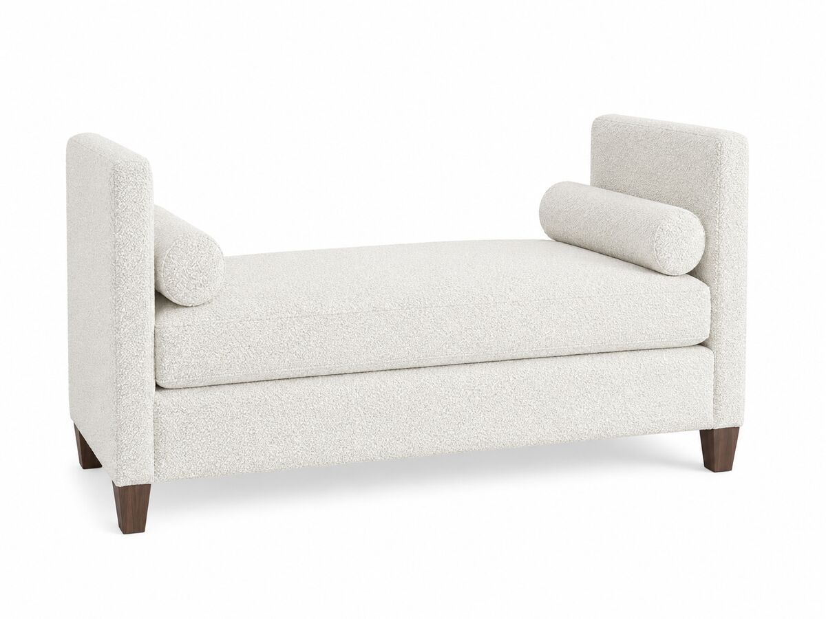 Tide &amp; Timber - Boucle Upholstered Daybed - White / Luxe Blue Oak